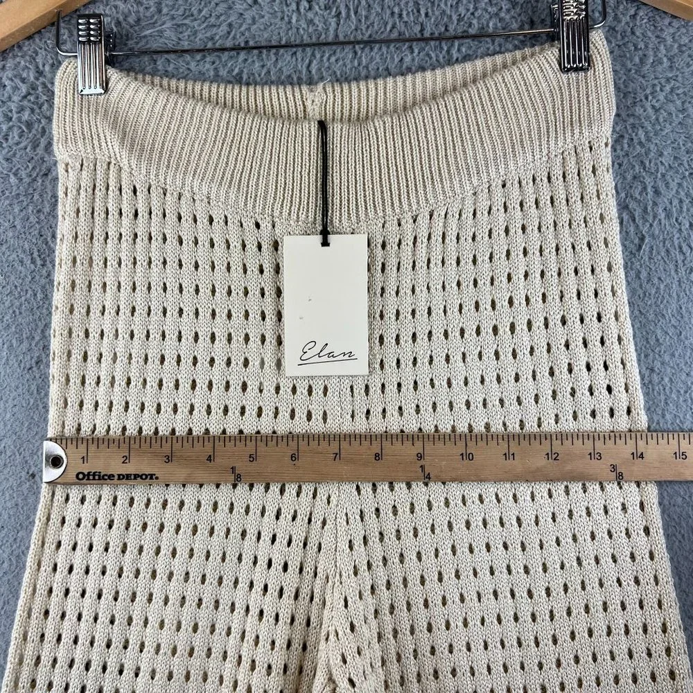 New Elan Natural Crochet Cardigan sweater / crochet pant set size M - Picture 13 of 16